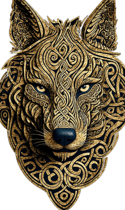 Viking wolf fenrir made of celtic knots