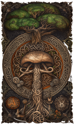 Celtic tree of life mushroom